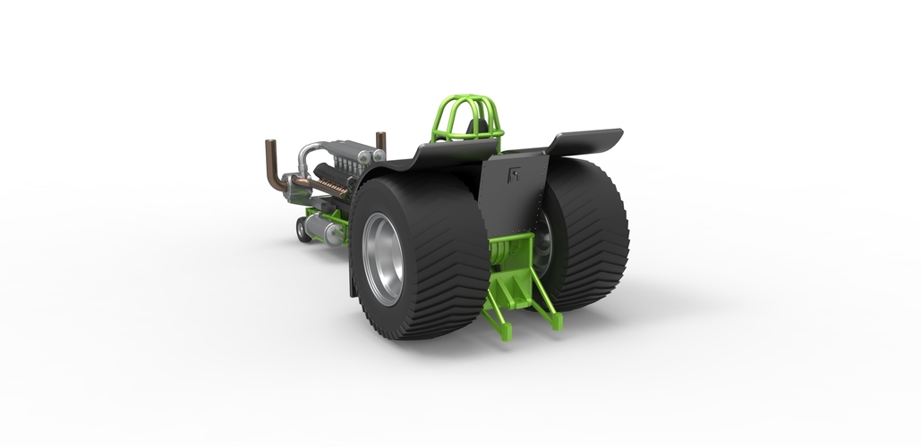 Pulling tractor with single turbo engine V12 1:25 3D Print 483049