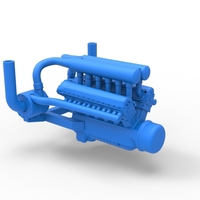 Turbo engine V12 for pulling tractor 2 Scale 1:25 - Thumbnail 9