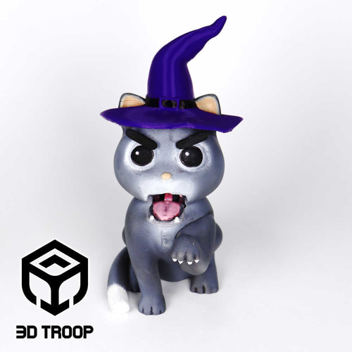 HALLOWEEN LOVELY ANGRY CAT - HAT 3D Print 483262