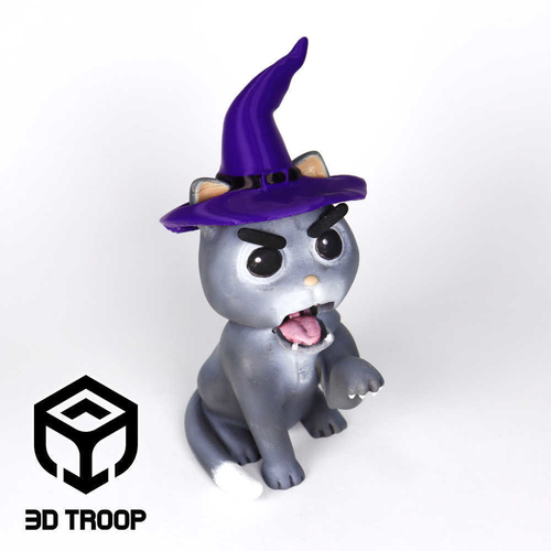 HALLOWEEN LOVELY ANGRY CAT - HAT 3D Print 483264