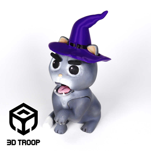 HALLOWEEN LOVELY ANGRY CAT - HAT 3D Print 483266