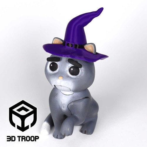 HALLOWEEN LOVELY ANGRY CAT - HAT 3D Print 483270