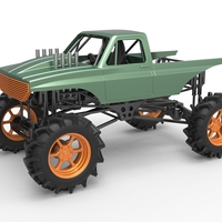 Small Mud truck 2 Scale 1:25 3D Printing 483522