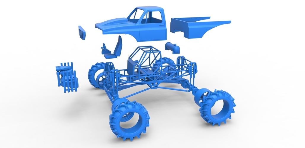 Mud truck 2 Scale 1:25 3D Print 483535