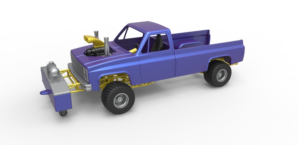 Diecast pulling truck 4wd Scale 1:25 3D Print 483557