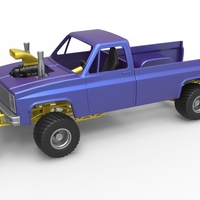 Small Pulling truck 4wd Scale 1:25 3D Printing 483557