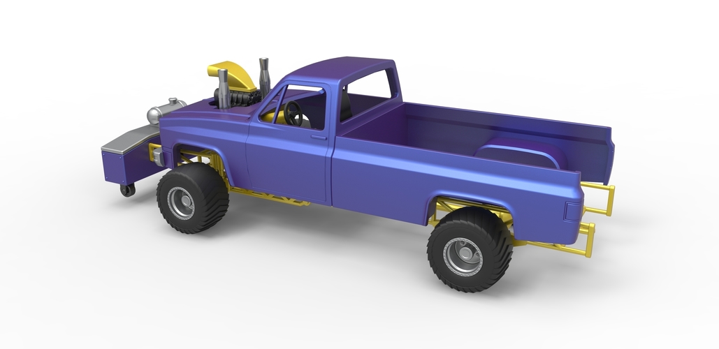Diecast pulling truck 4wd Scale 1:25 3D Print 483566