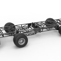 Small Chassis of 4wd pulling truck Scale 1:25 3D Printing 483615