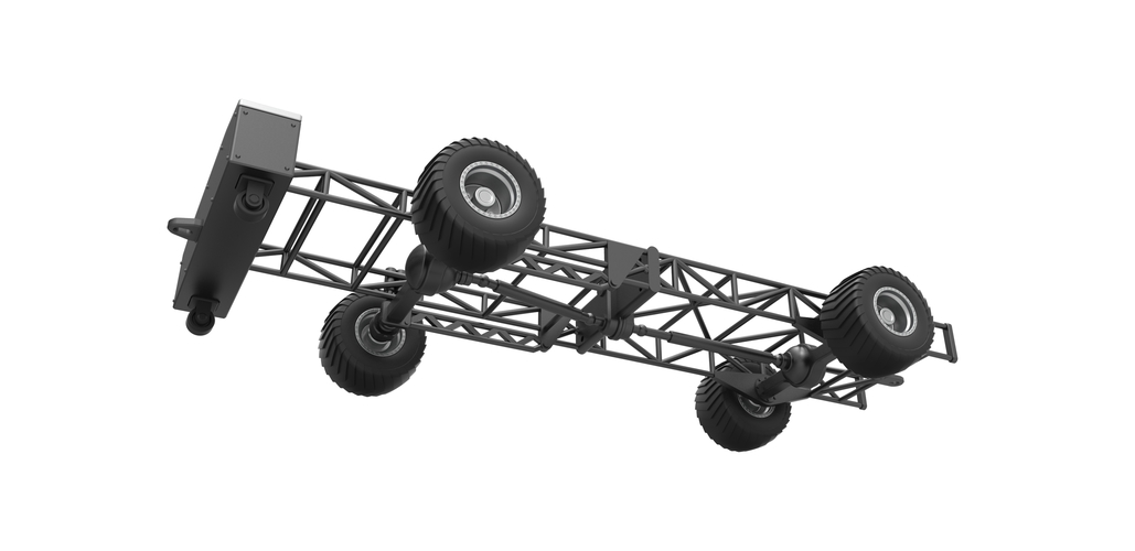 Chassis of 4wd pulling truck Scale 1:25 3D Print 483617