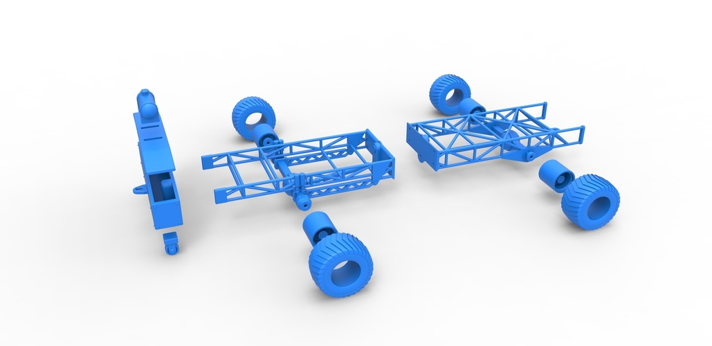 Chassis of 4wd pulling truck Scale 1:25 3D Print 483629