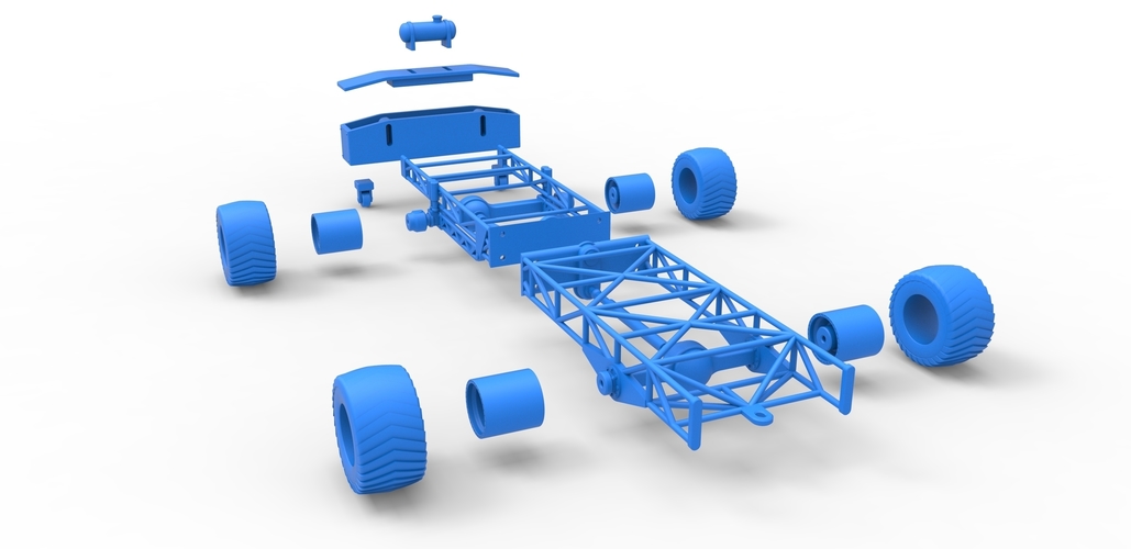 Chassis of 4wd pulling truck Scale 1:25 3D Print 483634