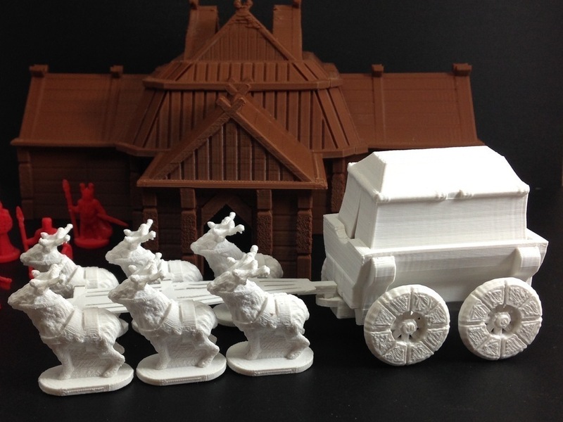 Elk-Drawn Wagon (18mm scale)