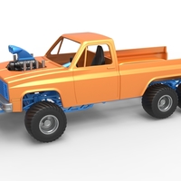 Small Pulling truck 6wd Scale 1:25 3D Printing 483669