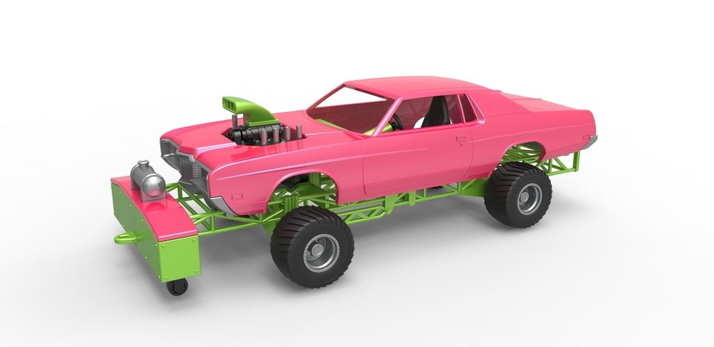 Pulling truck 4wd with Car shell Scale 1:25 3D Print 483710