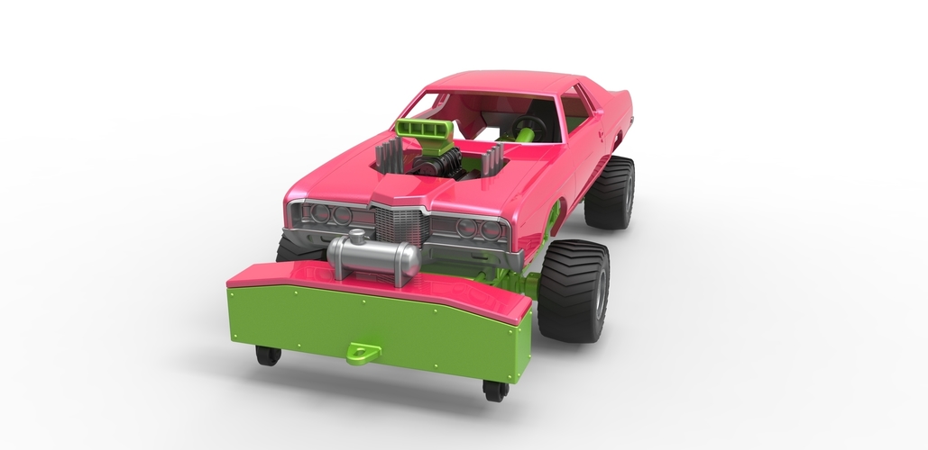 Pulling truck 4wd with Car shell Scale 1:25 3D Print 483713