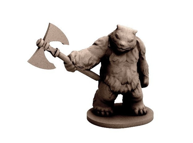 Bear Warrior of the Ironwood (18mm scale) 3D Print 48373