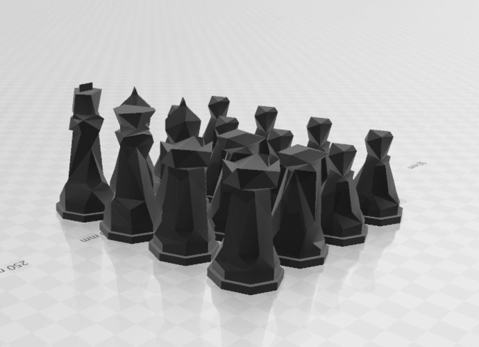 Faceted Chess Set 3D Print 483735