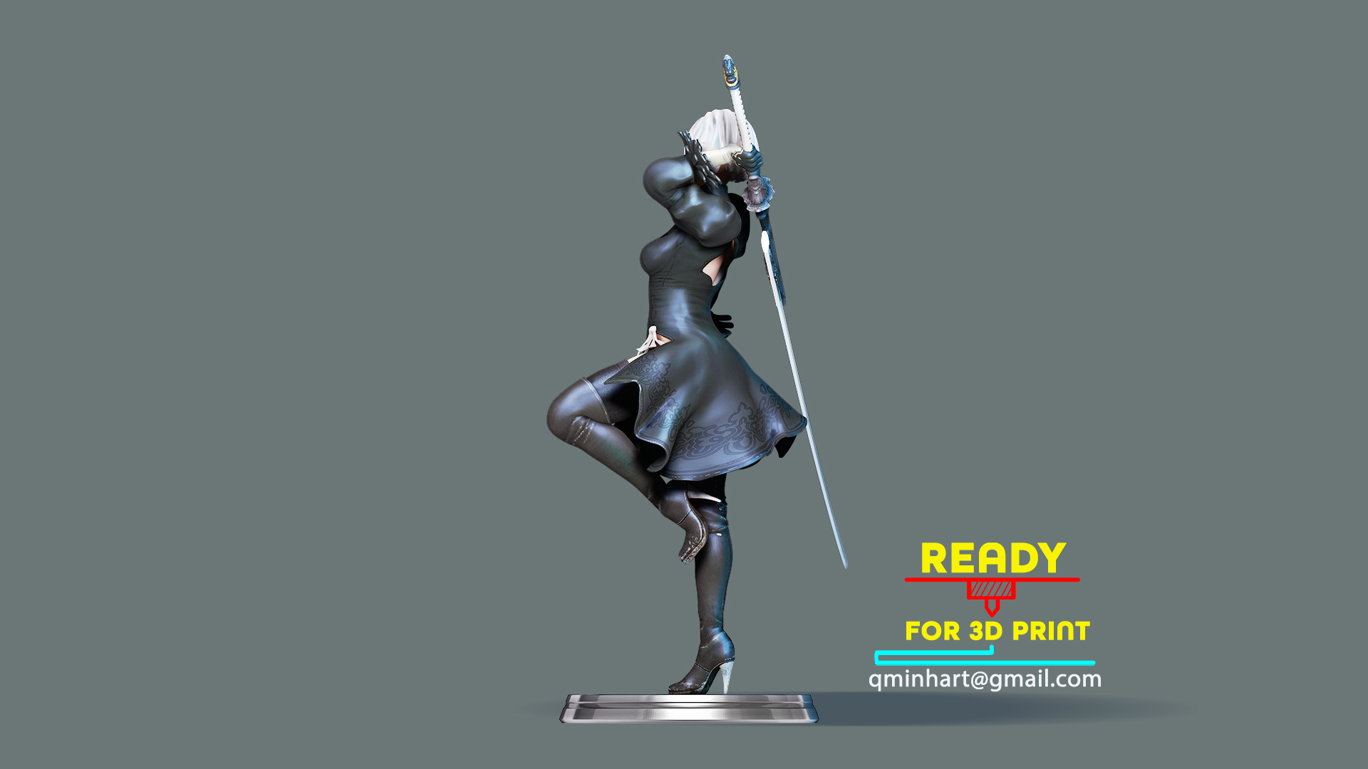 NIER Automata 2B | NSFW 3D Printed | Fun Art | Unpainted | Version |  Figurine