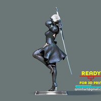 2b - Nier Automata Fanart Statue 3D print 3D print model - Thumbnail 1