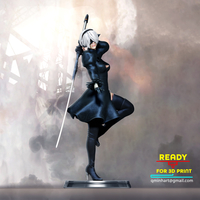 2b - Nier Automata Fanart Statue 3D print 3D print model - Thumbnail 2