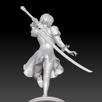 2b - Nier Automata Fanart Statue 3D print 3D print model - Thumbnail 8