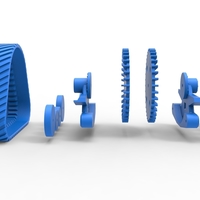 Rear Track of tractor John Deere 6030T Scale 1:25 - Thumbnail 25