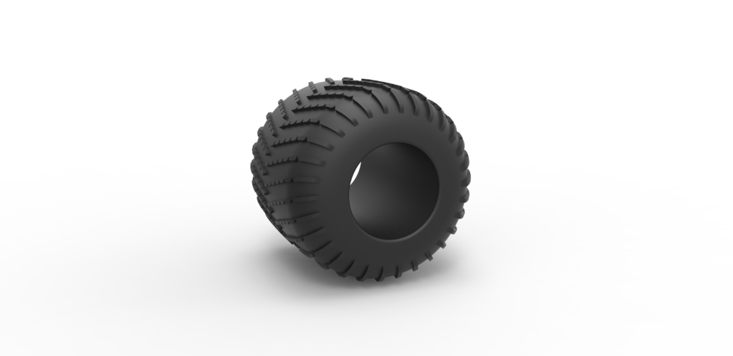 Diecast low pressure tire 8 Scale 1:25 3D Print 484142