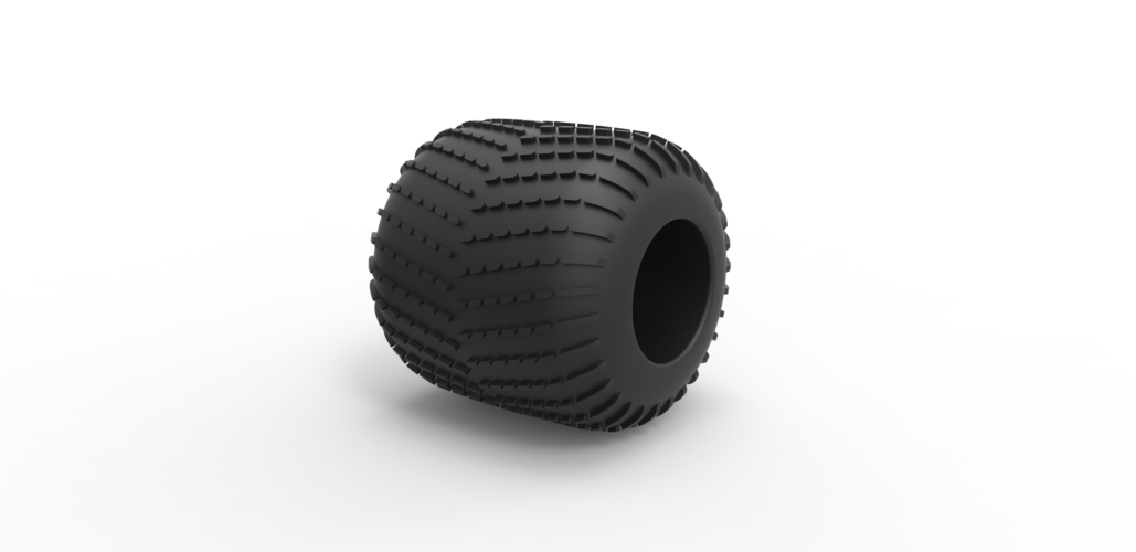 Diecast low pressure tire 8 Scale 1:25 3D Print 484143