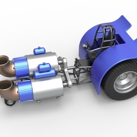 Diecast Pulling tractor with 3 jet engines Scale 1:25 - Thumbnail 2