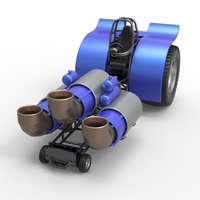 Diecast Pulling tractor with 3 jet engines Scale 1:25 - Thumbnail 4