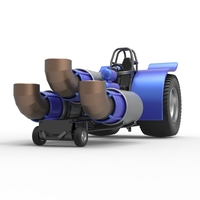 Diecast Pulling tractor with 3 jet engines Scale 1:25 - Thumbnail 5