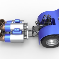 Diecast Pulling tractor with 3 jet engines Scale 1:25 - Thumbnail 9