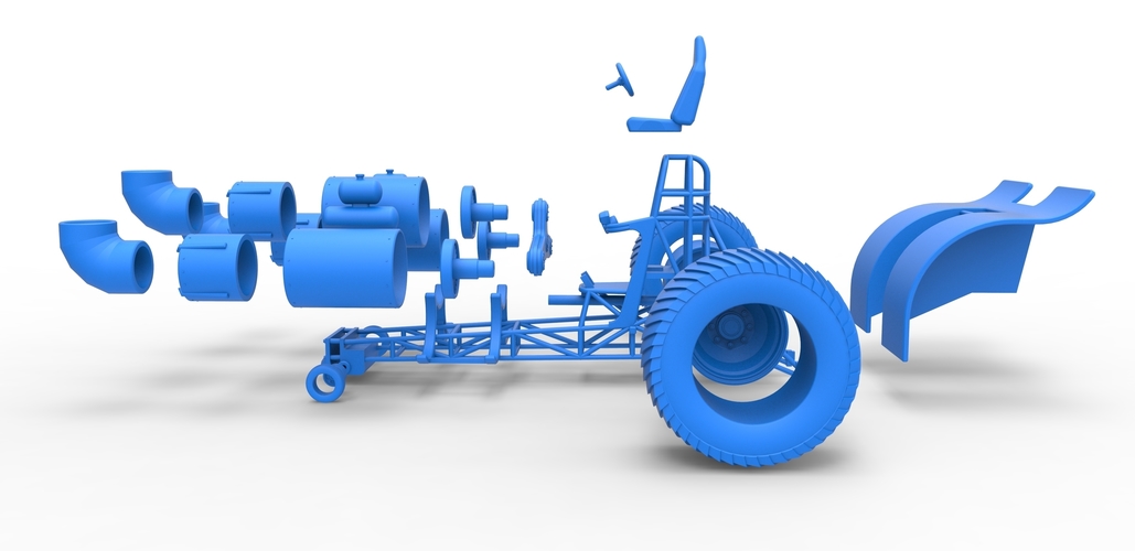 Diecast Pulling tractor with 3 jet engines Scale 1:25 3D Print 484192