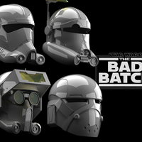 Small BAD BATCH helmet SET 3D Printing 484661