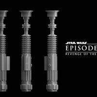 Small Obi Wan Kenobi LIGHTSABER Revenge of the Sith 3D Printing 484753