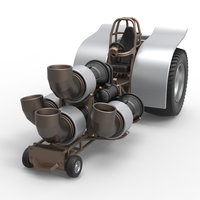 Diecast Pulling tractor with 4 jet engines Version 2 Scale 1:25 - Thumbnail 3