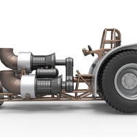 Diecast Pulling tractor with 4 jet engines Version 2 Scale 1:25 - Thumbnail 6