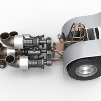 Diecast Pulling tractor with 4 jet engines Version 2 Scale 1:25 - Thumbnail 7