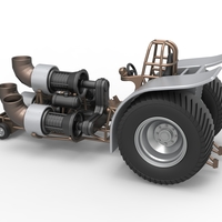 Diecast Pulling tractor with 4 jet engines Version 2 Scale 1:25 - Thumbnail 9