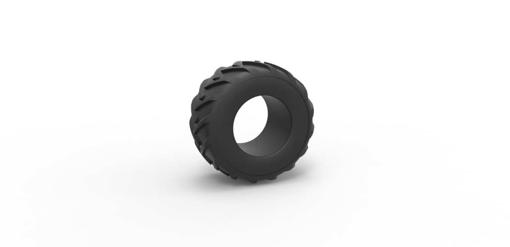 Old school pulling truck tire Scale 1:25 3D Print 485087