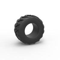 Small Old school pulling truck tire Scale 1:25 3D Printing 485087