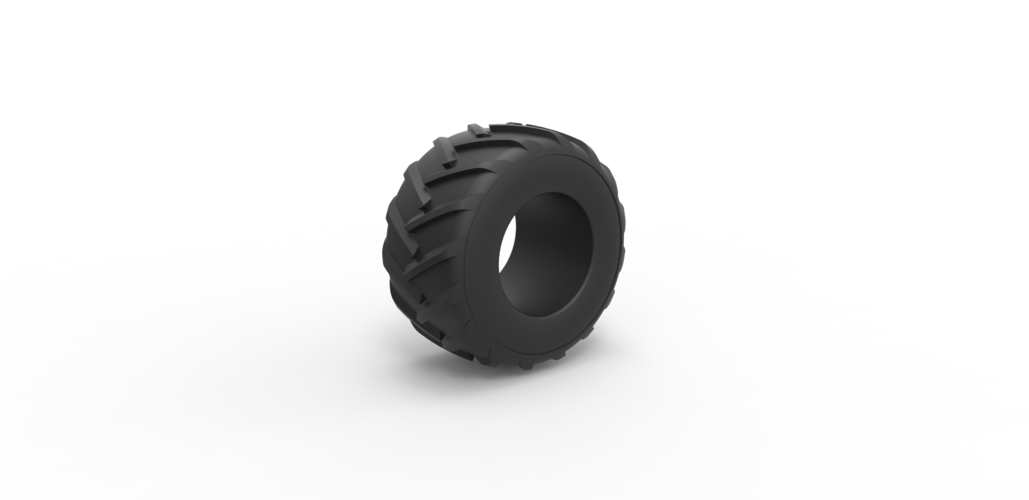 Old school pulling truck tire Scale 1:25 3D Print 485088