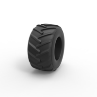 Old school pulling truck tire Scale 1:25 - Thumbnail 3