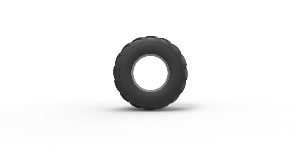 Old school pulling truck tire Scale 1:25 3D Print 485091