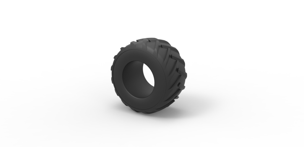 Old school pulling truck tire Scale 1:25 3D Print 485093