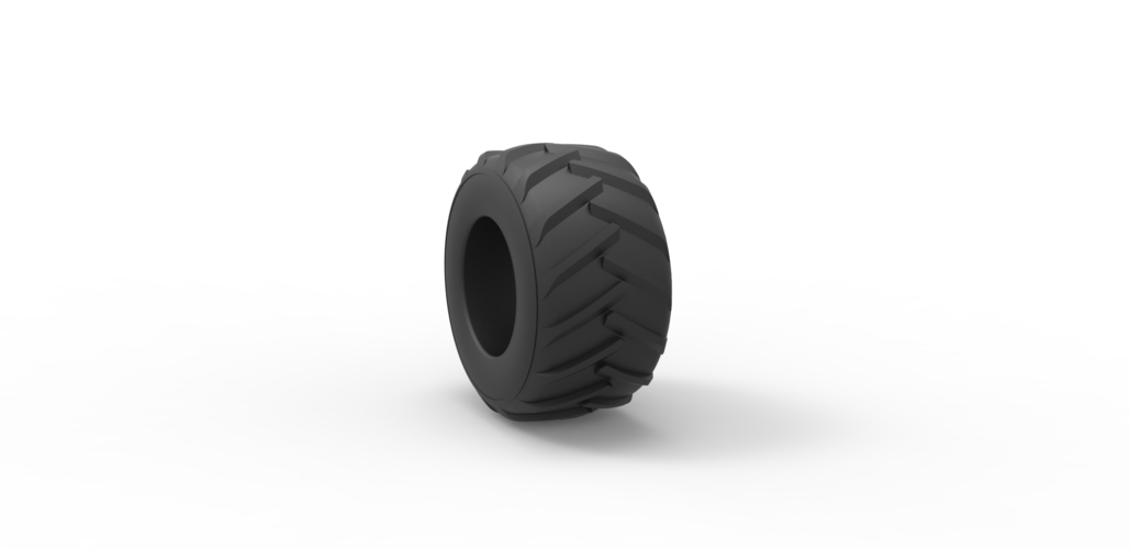 Old school pulling truck tire Scale 1:25 3D Print 485094