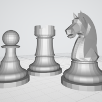 Small Chess pieces (rook, knight, pawn) 3D Printing 485095