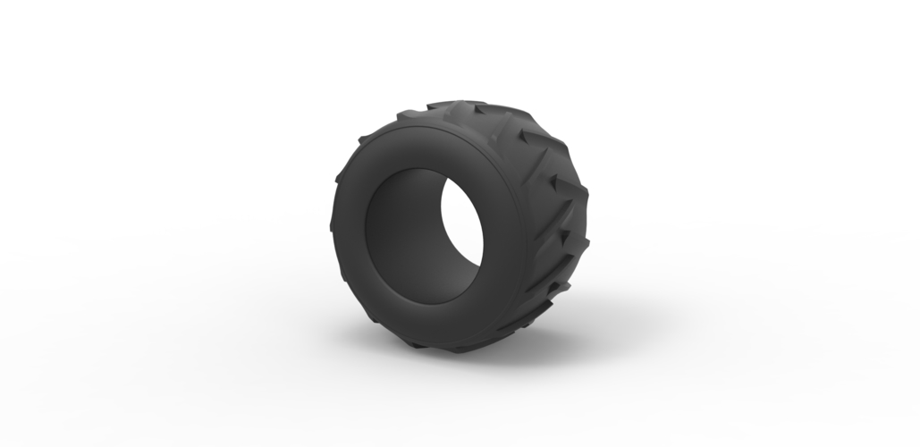 Old school pulling truck tire 2 Scale 1:25 3D Print 485108