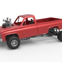 Small Old school pulling truck 4wd Scale 1:25 3D Printing 485120