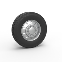 Small 10 Hole font wheel of old school truck 1:25 3D Printing 485206